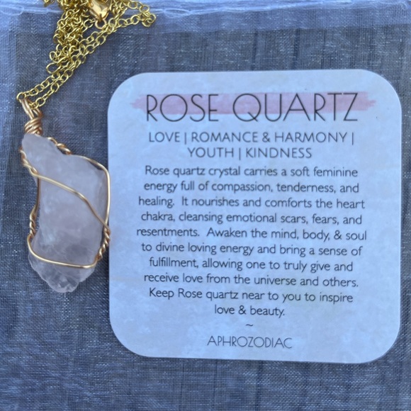 Rose Quartz Romance Crystal Pendant | Aphrozodiac - Picture 2 of 5